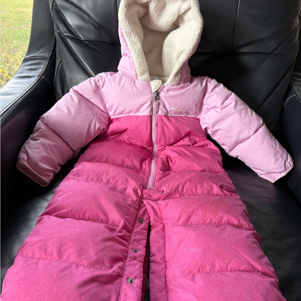 Columbia Pink Hooded Kids Snowsuit